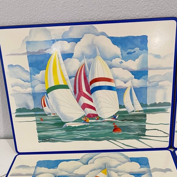 Pimpernel Placemats Regatta Boxed Set of 4 Nautical Sailing Table Mats - Picture 2 of 16